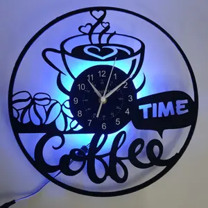 Coffee Theme Vinyl Wall Clock, Unique Home Decor, Perfect Gift for Coffee Lovers, Stylish and Functional Timepiece