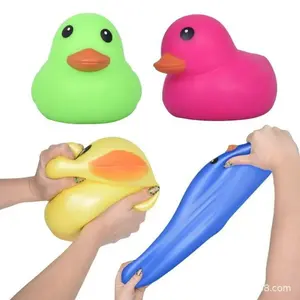 Stretchy Rubber Duck Squeeze Toys, TPR Squishy Stress Relief Duck Fidget Toys for Kids and Adults, Colorful Decompression Sensory Toys for Anxiety Relief