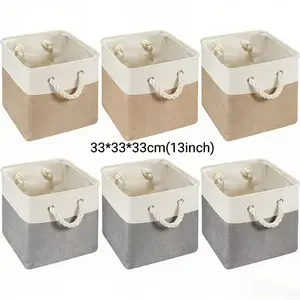 LOVEWE 6Packs Heavy-Duty Foldable Fabric Storage Boxes |   11x11x11 Cube Organizers with Reinforced Handles |   Sturdy Stackable Containers Suitable for Home, Office, Pantry,, or Organization - Space-Saving Design