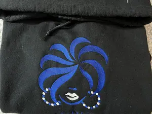 Sorority Colors Hair Lady Embroidered Design T-Shirt | Sweatshirt