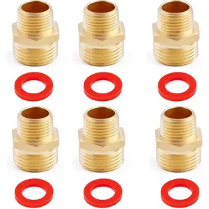 Lead-Free Brass Garden Hose Threaded  Fitting Connect, Green Thumb Quick Swivel Connector Adapter,Double Male Thread