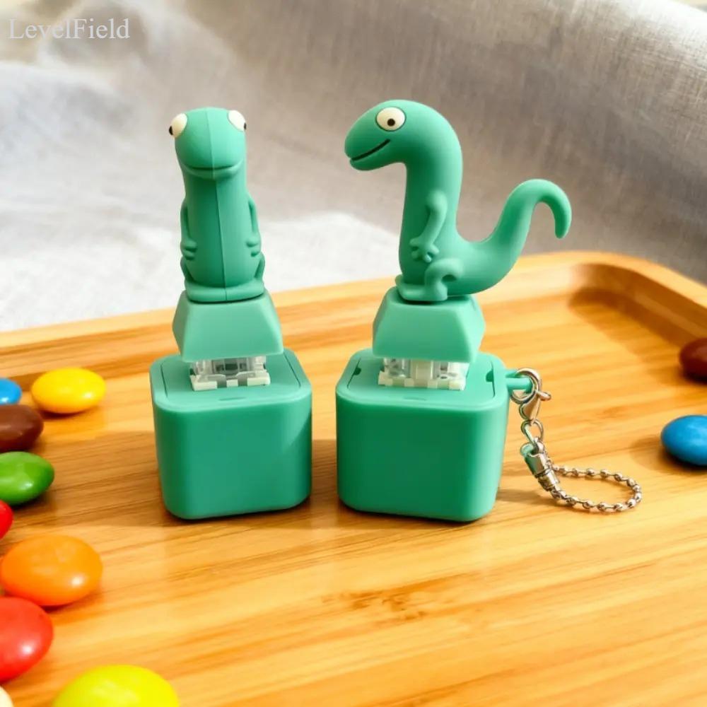 Funny Lizard Sound Fidget Toy Keychain Push Button Stress Relief Anxiety Toy with Sound Effect Cute Mini EDC Keychain for Adults Teens Daily Carry Party Gift