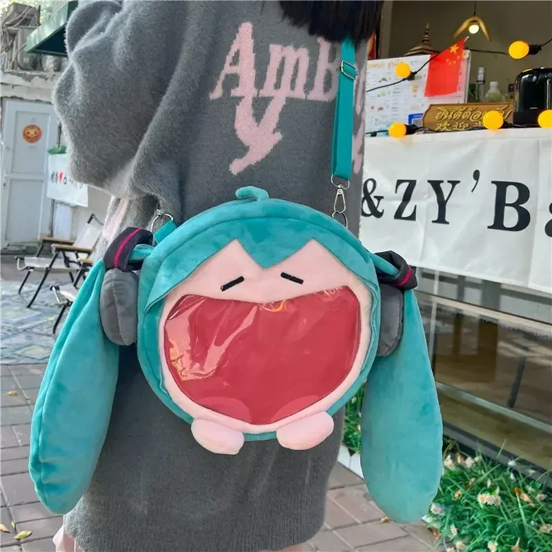 Hatsune Miku Shoulder Bag Backpack Cute Anime Plush Cartoon Kawaii Knapsack Student Bag Packet For Gifts Toys