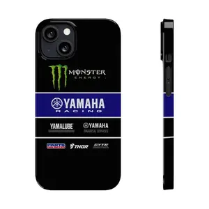 [RACING SPIRIT] Yamaha Racing iPhone Case + 5 FREE Stickers - MotoGP Blue Aesthetic Dual Shell - Premium 2-Piece Shockproof Tough Case for iPhone 17 16 15 14 13 12 11 Pro Max Plus X XR