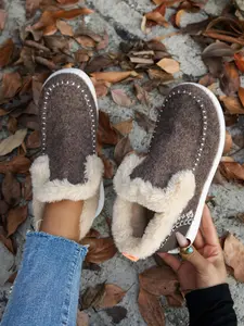 Lazy Person's Fleece Lined Short Boots, No Lace-Up, Quick On/off, Fall Winter Warm Snow Boots, Unisex, Anti-Slip Thick Sole, Slip-On Cotton Shoes