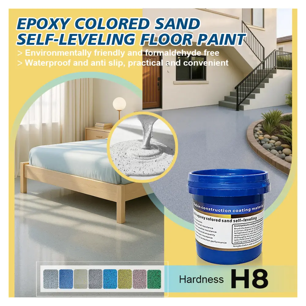 High Quality Epoxy Color Sand Coating, Concrete Waterproof Epoxy Floor Paint for Small-Scale Repairs, Sturdy Long-Lasting Home Improvement Building Supplies
