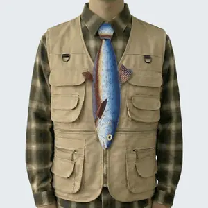 MUS639 3D Jumping Rainbow Trout Neck Tie, Funny Novelty Necktie for Men Fishing Gift, Best Funny Ties for Dad & Fishermen