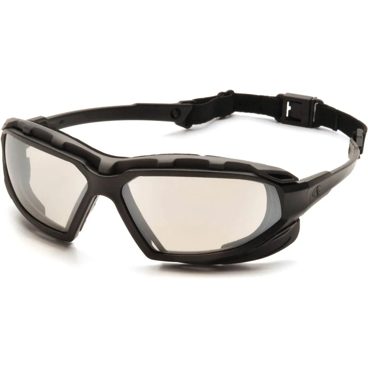 Pyramex Highlander Plus Safety Glasses with Lens Clip - Black, Foam-Lined, Antifog Polycarbonate Lenses, Extended Frame, Side Shield, Sport Look, Indoor-Outdoor Home Improvement Work Safety Equipment