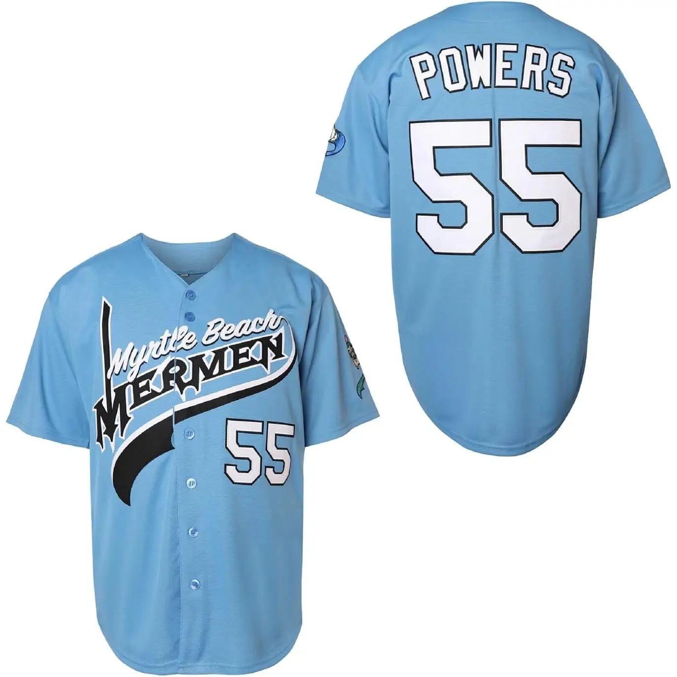【FallFreshness】Kenny Powers 55 Jerseys Charros Eastbound and Down Myrtle Beach Mermen Movie Baseball Jersey for Men S-XXXL