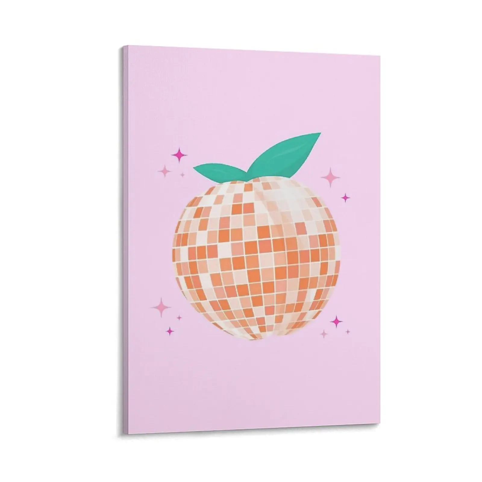 Spruce Up Living & Kitchen Walls with Disco Peach Poster. College Style, Funky Disco Ball & Light Pink's Peach Canvas Print. Canvas Poster Bedroom Decor Sports Landscape Office Room Decor Gift Frames Ornaments Decoration Artistic