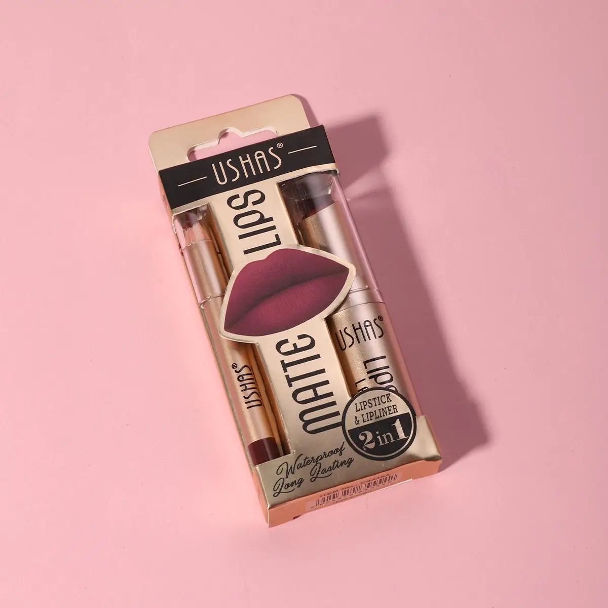 Long Lasting Lipstick Set, 2 Counts Matte Lip Stick with Lip Liner Makeup Set, Waterproof Lipsticks, Easy Coloring Lipsticks and Lip Liner Pen