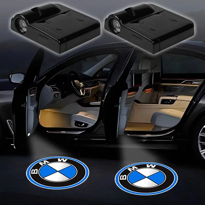 2PC Led Car Door Welcome Light Logo Shadow Projector Laser Lamp Car Decorative Light Led Car Lights For BMW E46 E90 E60 F30 F10 X1 X2 X3 X5 X4 X6 X7 G30 G20 Accessorie