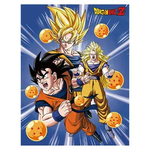 Dragon Ball Z - Son Goku 3 Form 3 Sublimation Throw Blanket 46"W x 60"H