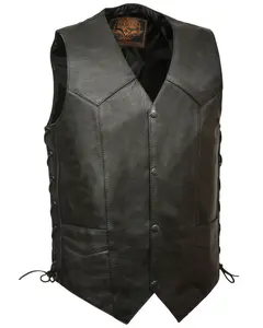 Milwaukee Leather Men's 54-56 Classic Side Lace Vest - Sh1397 54-56