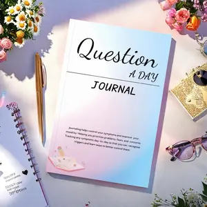 100-Day Emotional Wellness Journal, College Ruled Paper Notepad for Self-Care and Mindfulness, Daily Question Prompt Journal for Men & Women, Daily Journaling