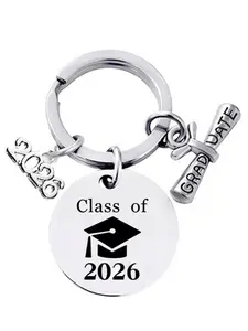 2026 Graduation Gift Stainless Steel Keychain, Customizable Metal Keychain, Backpack Strap, Durable and Stylish Accessory