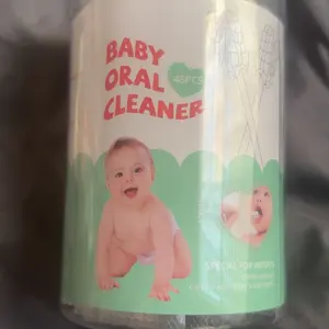 dearlomum Tongue Cleaner Newborn Toothbrush 48PCS Disposable Infant Toothbrush Clean Mouth Gauze Gum Cleaner Oral Cleaning Stick Dental Care Toothpaste Alternative for Baby Oral Health