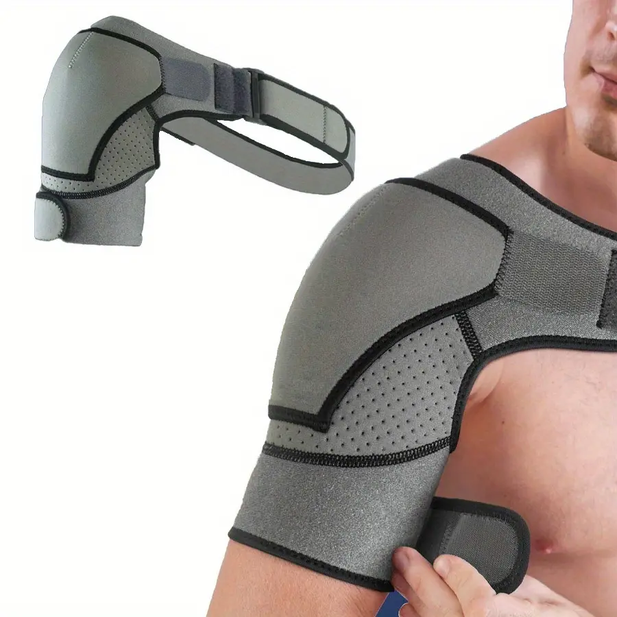 Adjustable compression sports shoulder strap, ergonomically designed on both sides