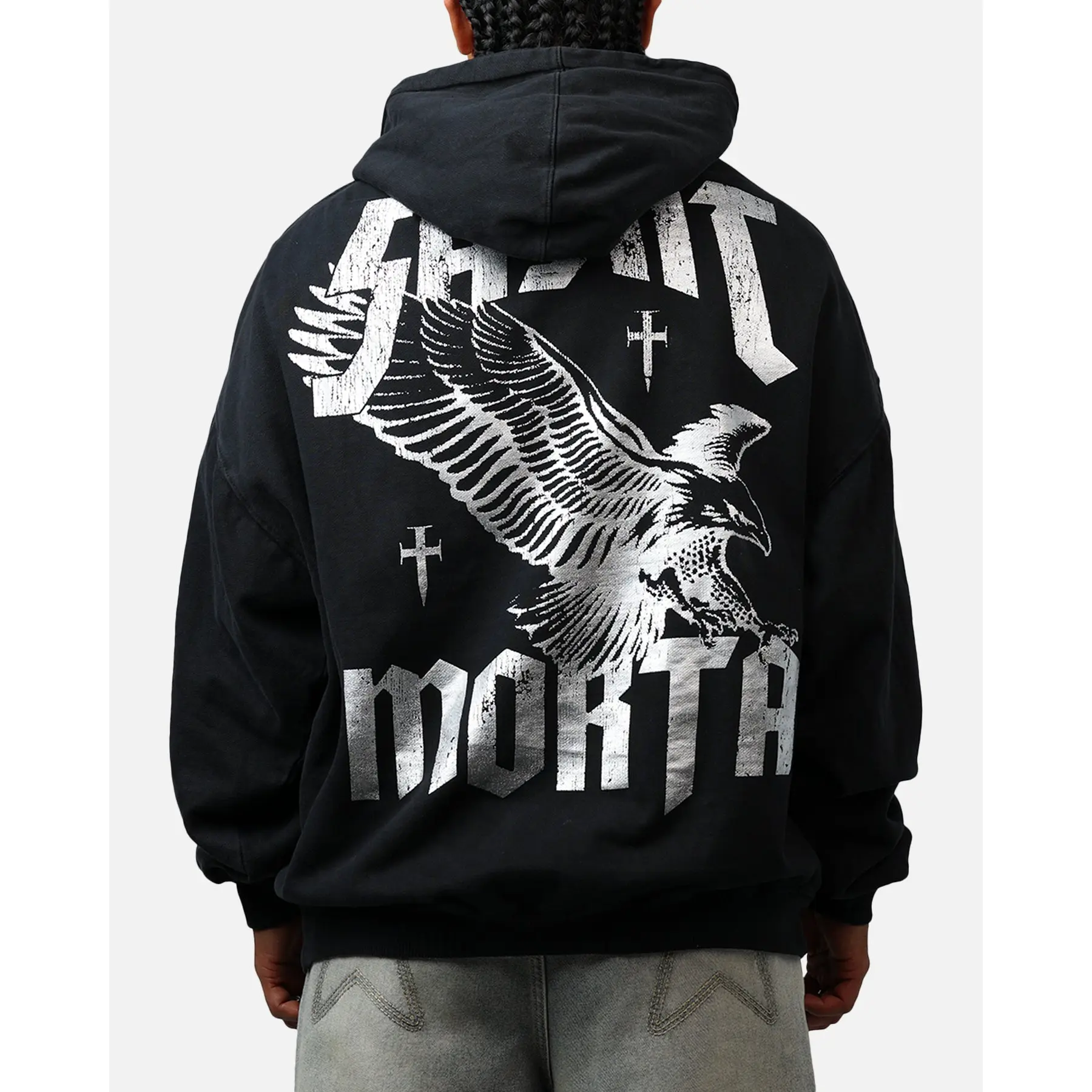 Saint Morta Ride Or Die Boxy Hoodie Black