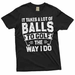 Men's golf humor and confidence Graphic T-Shirt - Short Sleeve Crew Neck Regular Fit Casual Wear | Soft & Breathable Fabric, Durable Print, Everyday Comfort, Machine Washable, funny and humorous with bold typography and golf-themed design casual wear for