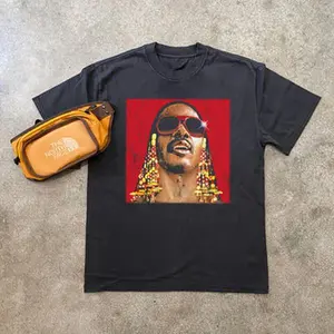 Stevie Wonder Vintage 80S Heavyweight Black T-Shirt Unisex All Sizes, Graphic Tees, Gift For Fans