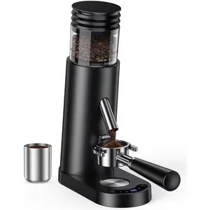 Rechargeable Conical Burr Coffee , 60  Settings & 5-98 Level Timer, Espresso  with Bellows Hopper and Portafilter Holder, Easy to Clean