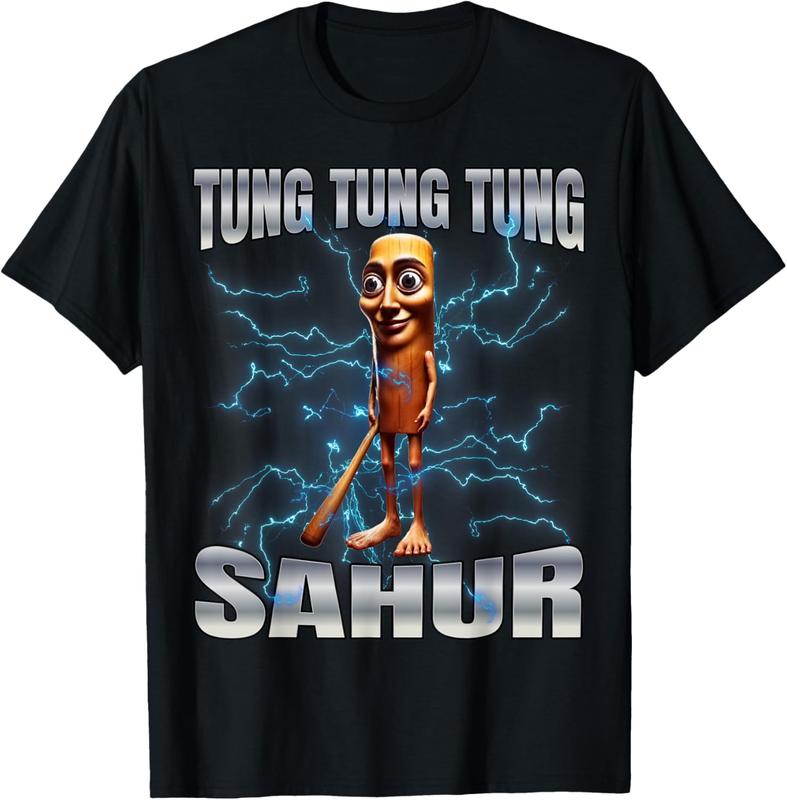 100% Cotton Unisex Tung Tung Tung Sahur T-Shirt women graphic shirts