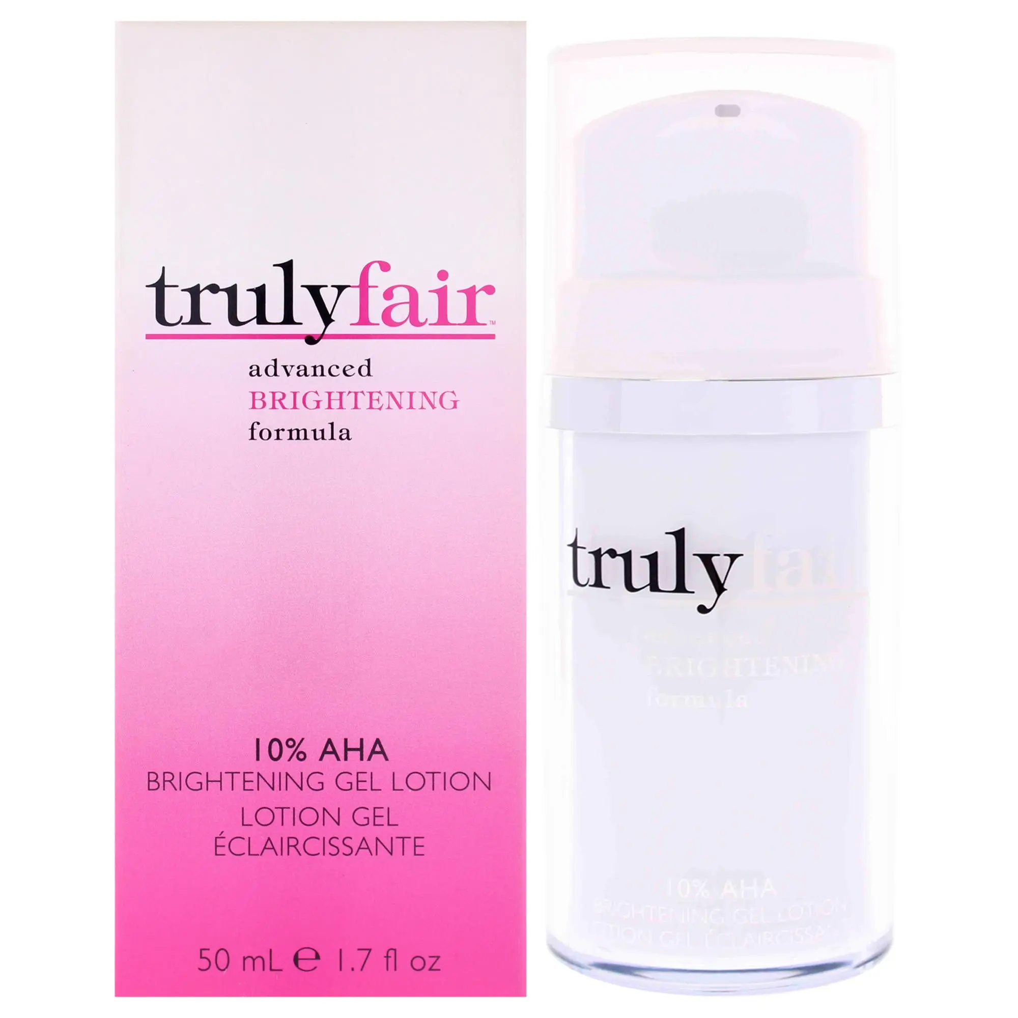 Truly Fair 10% AHA Brightening Gel Lotion, Unisex Body Care Product - 1.7 oz