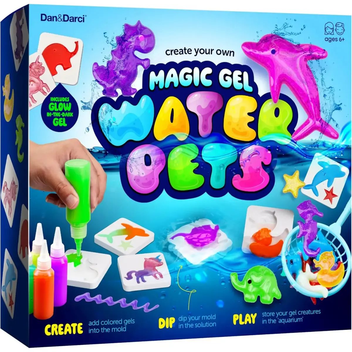 All-Inclusive Magic Theme Fairy Water Gel Kit for Kids - DIY Crafting Set with Aquarium Jar, Glows Sparkle - Magic Elf Toy, Waters Pets, Squishy Maker for Boys & Girls Valentines Day, Kit Box