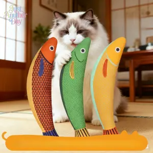 3-Pack Catnip Saury Fish Toys - Plush Simulation Fish for Cats, Teeth Grinding & Boredom Relief, Interactive Self-Play Set for Kittens