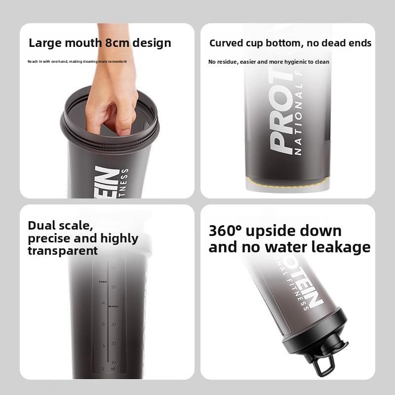 Protein Shaker Bottle 600ml with Mixing Ball BPA Free Leak Proof Sports Water Cup for Gym Fitness Workout Strength Training Muscle Building Nutrition Drink All-day Comfort Summer Essential Fitness Gear Free one sports headband