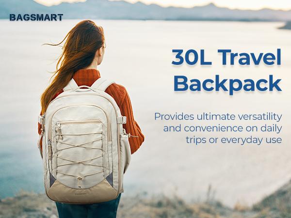 BAGSMART 17.3 Inch Carry On Travel 30L Backpack Travel Bag With Shoe Bag - Water Resistant Daypack for Men and Women TikTokShopHolidayHaul