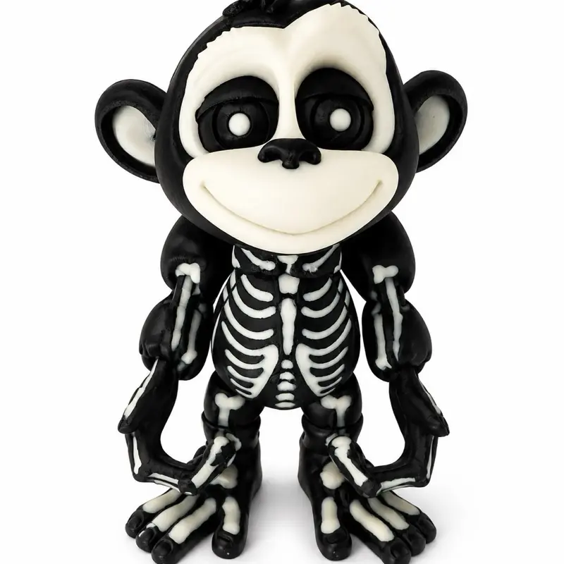 10-Inch 2-Color 3D Printed Monkey Statue Figurine, Colorful Ornaments for Home Decor, Room Decor Accent