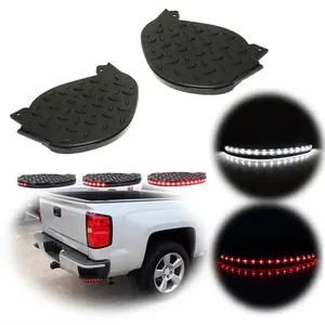 2pcs LED Rear Bumper Step Corner Insert Pad lamps Lights For 2014 2015 2016 2017 2018 2019 Silverado Sierra,Replace OEM 23108150, 23108151