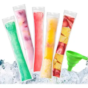 100 count Pop Bags Pop Mold Bags Popsicle Pouches Popsicle Molds Bags  Ice Pop Pouch with A Funnel for Yogurt, Ice Candy, Ice cream Party Favors