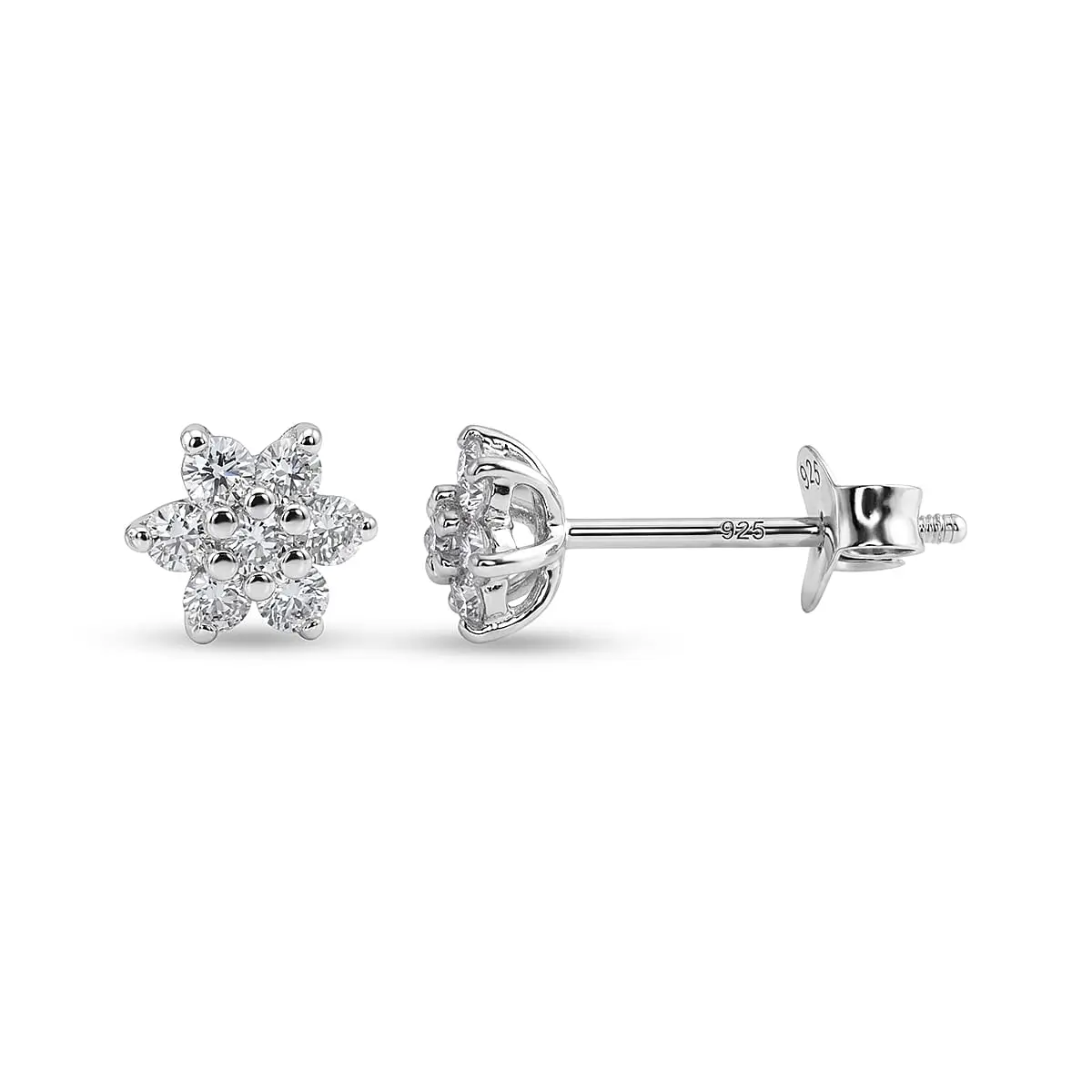 Luxuriant Lab Grown Diamond G-H SI 0.20 ctw Earrings in Rhodium Over Sterling Silver