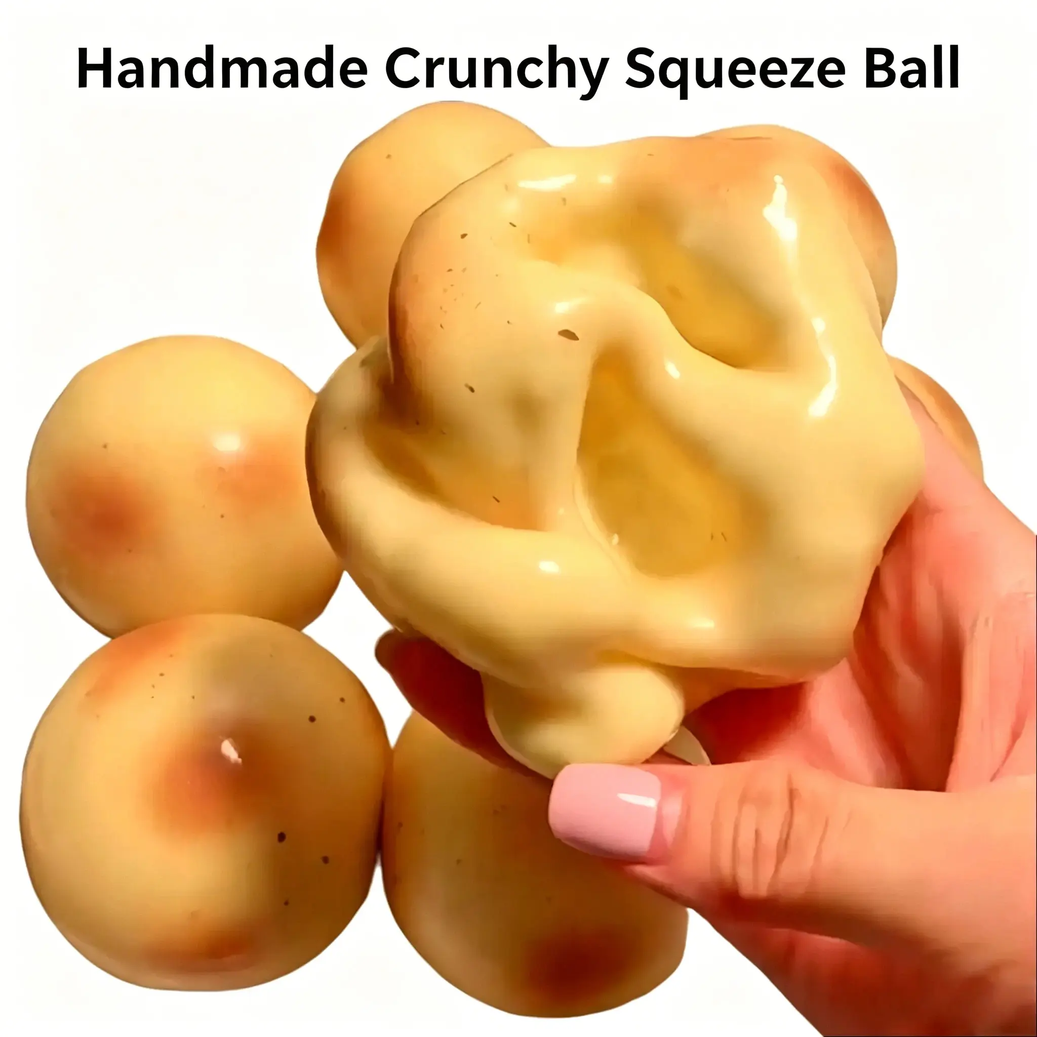 Handmade Crispy Potato Squishy Ball, Ultra Soft Handcraft Toy with Pop Crackle ASMR, Great Playability Stress Relief & Decompression Fidget, Popular Sensory Toy for All Ages, Cute Novelty Play Gift, Toys & Hobbies Category
