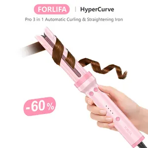 FORLIFA-Pro HyperCurve:Pro 3 in 1 Automatic Curling&Straightening Iron,AirBlow Tech with Cooling Air,1.1billion Negative Ions,72H Hold,Triple Hair Protect&Burn-Free,Automatic Shut-Off,2-Way Rotation,Anti-Scald,Anti-Tangle,TikTokShopSpringGlowUp