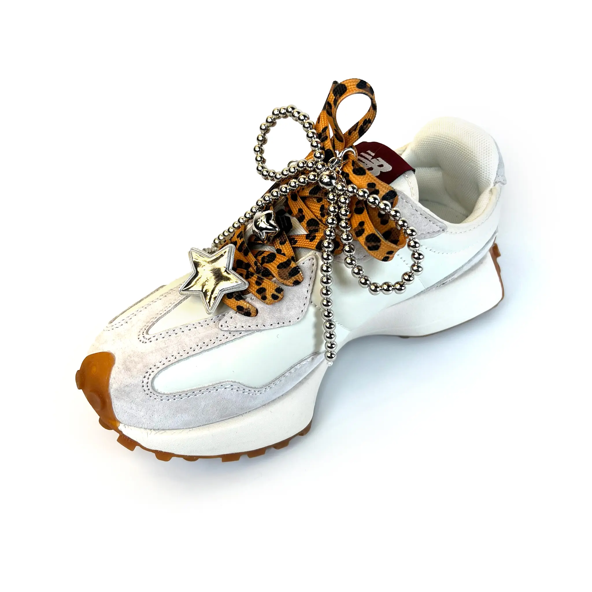Dolcevi Silver Roar Shoe Decor - Stylish Leopard and Star Accessories for Sneakers - Footwear