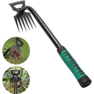 Gardening Hand Weeder Tools, Weeding Artifact Uprooting Weeding Tool, Durable Manganese Steel Hand Weeder Tool, Manual Multifunctional Weeders Gardening Tools for Yard and Garden (6 Teethes)