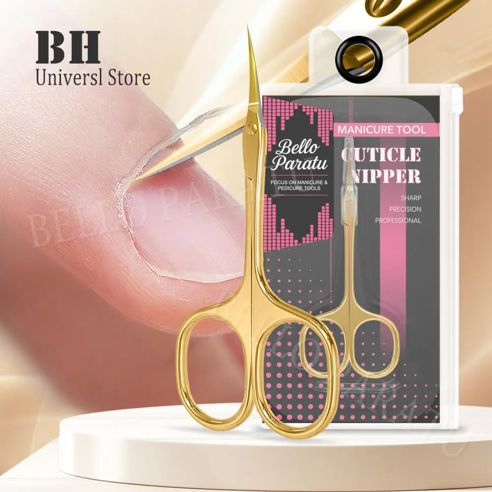 1Pcs Cuticle Scissors  Manicure Scissors Fine point Extra Fine Curved Blades Multi-Purpose mini Eyebrow scissors