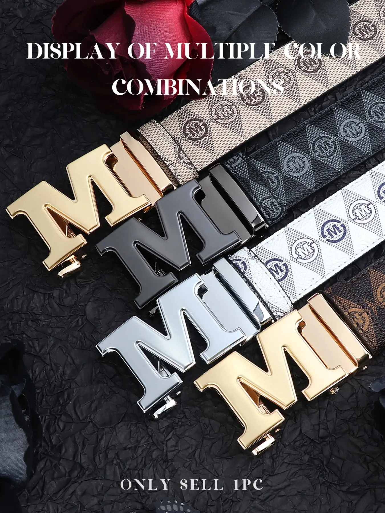 Men's Letter Pattern Automatic Buckle Belt, Fashion Belt for Party, Daily Clothing Decor, Trendy All-match & Exquisite Belt for Birthday Gift, Embossed Belt Buckle, Belt With Buckle, Belts Men