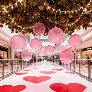 9pcs 18-Inch Transparent Colorful Bubble Balloons Set, Helium-Filled Thick Material, Perfect for Mother's Day, Birthday, Wedding, Garden Decor