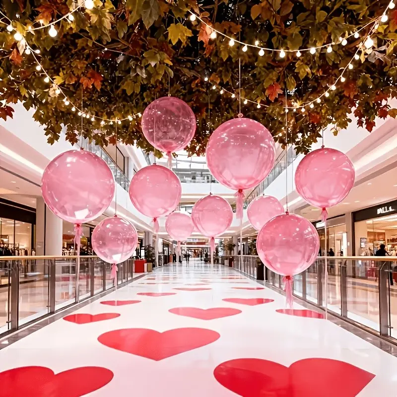 9pcs 18-Inch Transparent Colorful Bubble Balloons Set, Helium-Filled Thick Material, Perfect for Mother's Day, Birthday, Wedding, Garden Decor