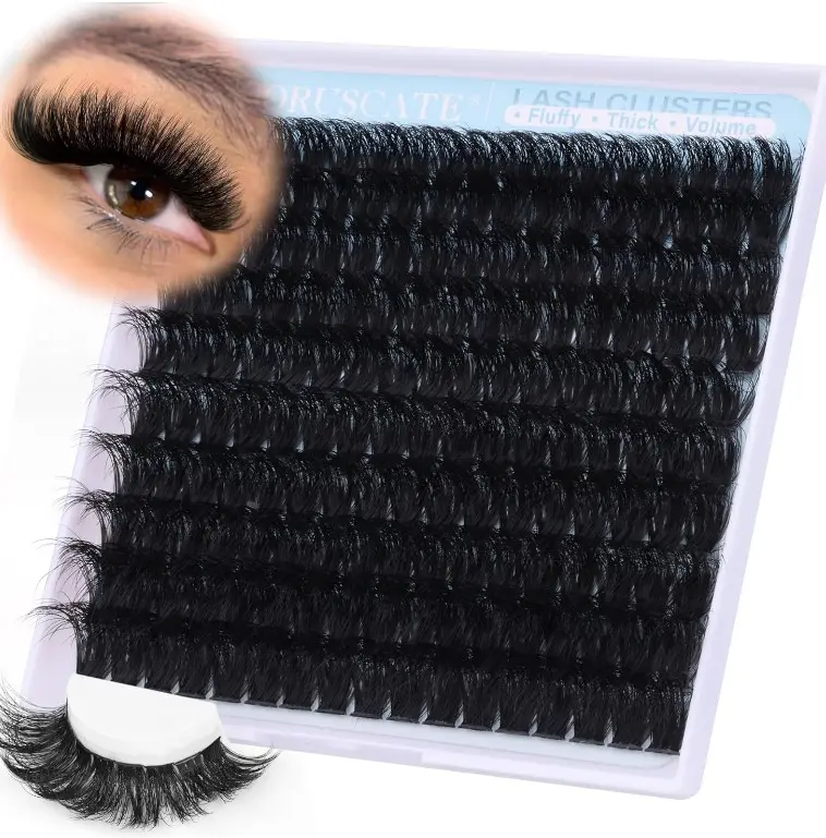 Fluffy Lash Clusters Long Eyelash Clusters, 180D Thick Cluster Eyelash Extensions 14-20mm Individual Lashes Look Like Lash Extension 170pcs Dramatic Eyelashes DIY Volume Lashes Strip