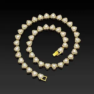 Gold-plated 21inches Elegant Rhinestone  Silver Rhinestone   Hip Hop  Artificial Diamond  As Gift, for Men Women Streetwear Chunky Rhinestone Decorated  for Daily,Trendy  black dahlia vermeil men's chain Stainless Steel Miami Cuban Link Necklace