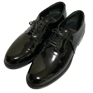 Pre-owned Celine Patent Leather Small Leather Goods Lace Up Shoes