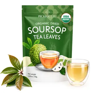 PICKNATURE Organic Soursop Leaves Tea | 100+ Cups | Caffeine-Free Antioxidant Herbal Tea | USDA Organic | Loose Leaf | Freshly Picked Thailand | 1.05oz