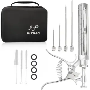 Premium Meat Injector Kit - Stainless Steel Marinade Syringe with 4 Needles, Leak-Proof, Food-Grade Injector for BBQ, Turkey, Chicken, and Grilling（9.05in）