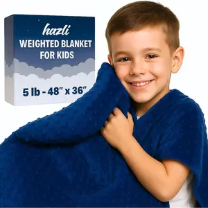 Super-Soft Kids Weighted Blanket 5 Pounds, Easy to Clean Washable Minky Cover, 36x48 Inches 5lbs Small Heavy Blanket for Girls and Boys